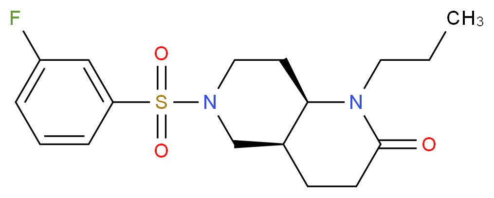 (4aS*,8aR*)-6-[(3-fluorophenyl)sulfonyl]-1-propyloctahydro-1,6-naphthyridin-2(1H)-one_Molecular_structure_CAS_)