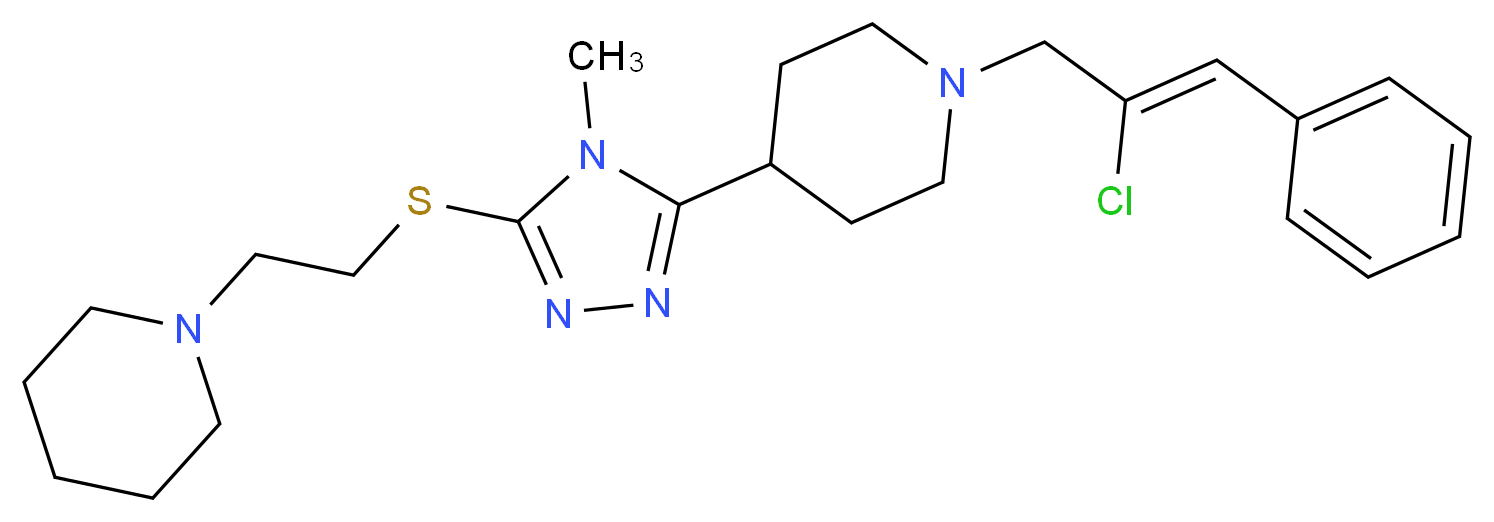 1-[(2Z)-2-chloro-3-phenyl-2-propen-1-yl]-4-(4-methyl-5-{[2-(1-piperidinyl)ethyl]thio}-4H-1,2,4-triazol-3-yl)piperidine_Molecular_structure_CAS_)