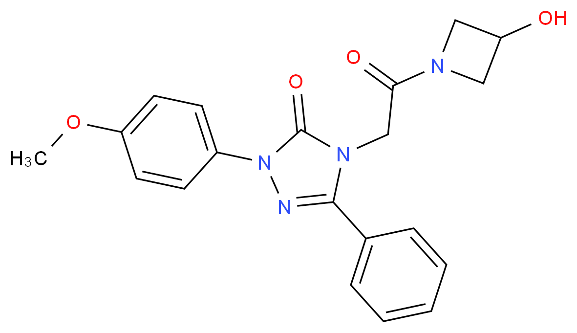 4-[2-(3-hydroxy-1-azetidinyl)-2-oxoethyl]-2-(4-methoxyphenyl)-5-phenyl-2,4-dihydro-3H-1,2,4-triazol-3-one_Molecular_structure_CAS_)