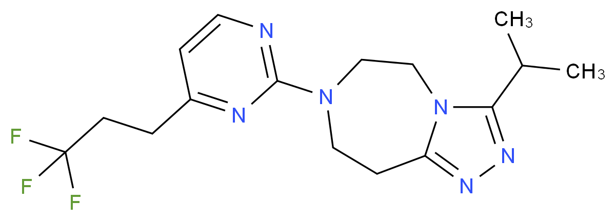 3-isopropyl-7-[4-(3,3,3-trifluoropropyl)pyrimidin-2-yl]-6,7,8,9-tetrahydro-5H-[1,2,4]triazolo[4,3-d][1,4]diazepine_Molecular_structure_CAS_)