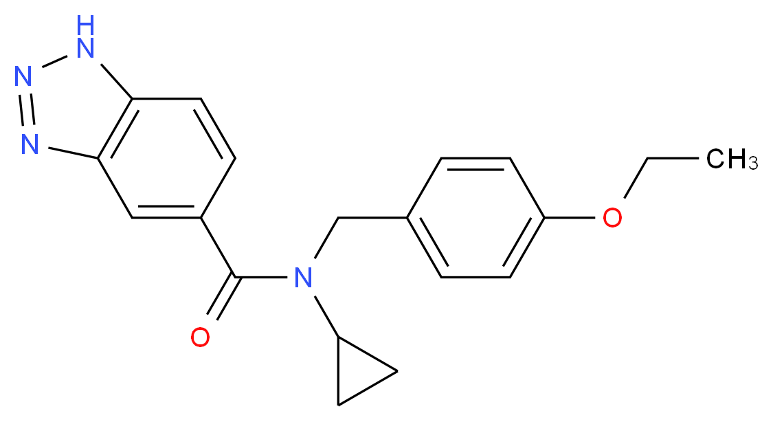 N-cyclopropyl-N-(4-ethoxybenzyl)-1H-1,2,3-benzotriazole-5-carboxamide_Molecular_structure_CAS_)