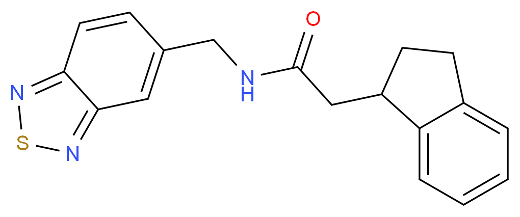 N-(2,1,3-benzothiadiazol-5-ylmethyl)-2-(2,3-dihydro-1H-inden-1-yl)acetamide_Molecular_structure_CAS_)