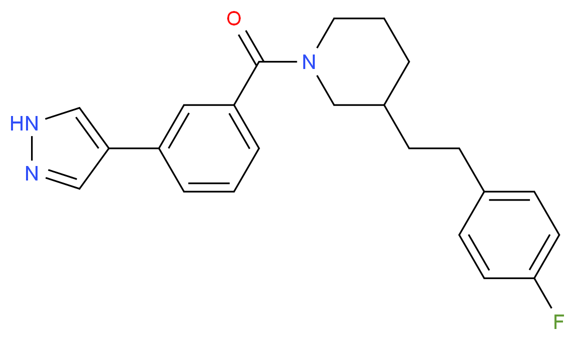 3-[2-(4-fluorophenyl)ethyl]-1-[3-(1H-pyrazol-4-yl)benzoyl]piperidine_Molecular_structure_CAS_)