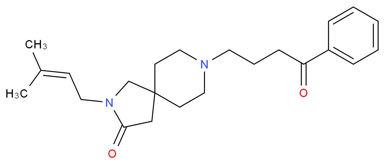2-(3-methyl-2-buten-1-yl)-8-(4-oxo-4-phenylbutyl)-2,8-diazaspiro[4.5]decan-3-one_Molecular_structure_CAS_)