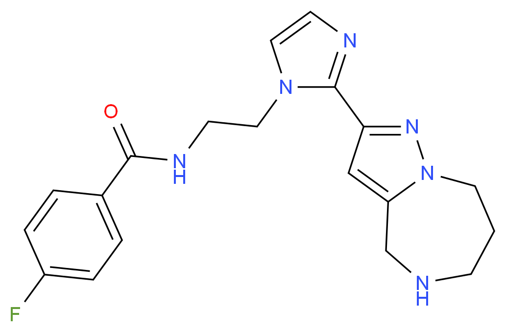 4-fluoro-N-{2-[2-(5,6,7,8-tetrahydro-4H-pyrazolo[1,5-a][1,4]diazepin-2-yl)-1H-imidazol-1-yl]ethyl}benzamide_Molecular_structure_CAS_)