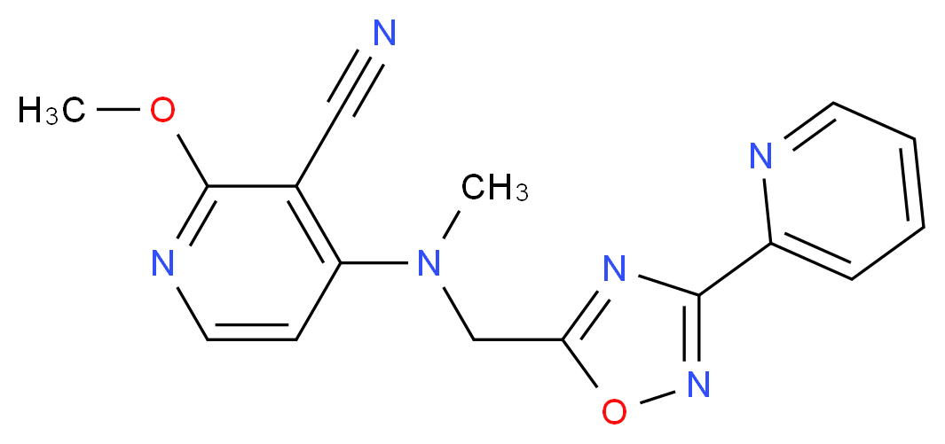 2-methoxy-4-(methyl{[3-(2-pyridinyl)-1,2,4-oxadiazol-5-yl]methyl}amino)nicotinonitrile_Molecular_structure_CAS_)