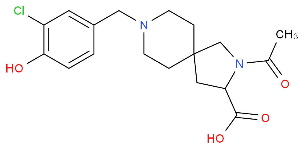 2-acetyl-8-(3-chloro-4-hydroxybenzyl)-2,8-diazaspiro[4.5]decane-3-carboxylic acid_Molecular_structure_CAS_)
