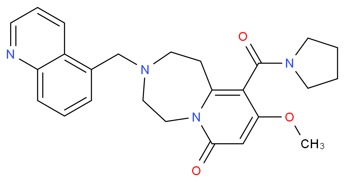 9-methoxy-10-(1-pyrrolidinylcarbonyl)-3-(5-quinolinylmethyl)-2,3,4,5-tetrahydropyrido[1,2-d][1,4]diazepin-7(1H)-one_Molecular_structure_CAS_)