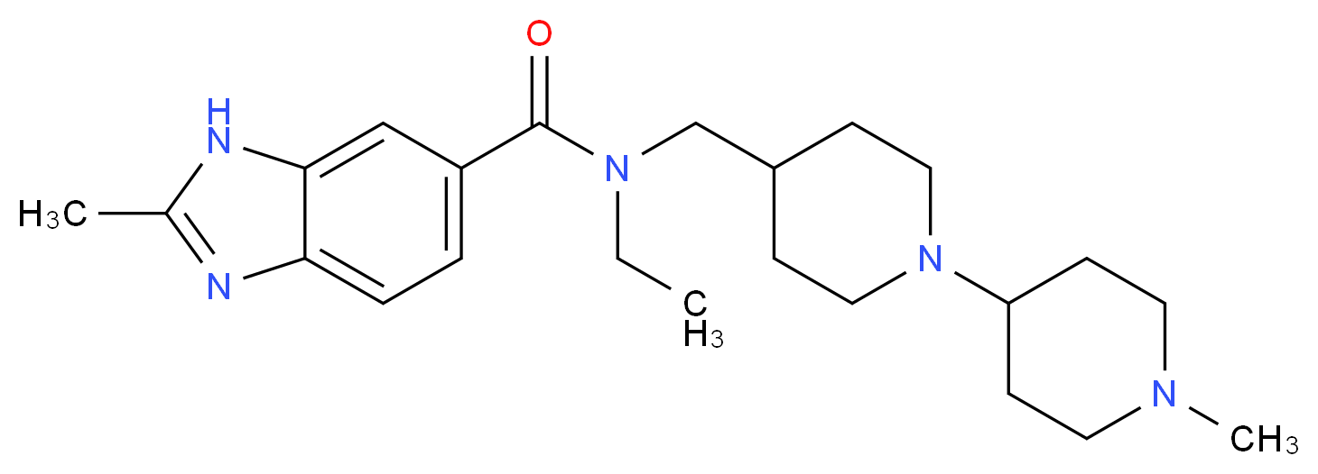N-ethyl-2-methyl-N-[(1'-methyl-1,4'-bipiperidin-4-yl)methyl]-1H-benzimidazole-6-carboxamide_Molecular_structure_CAS_)