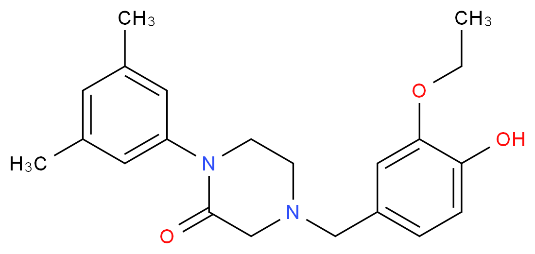1-(3,5-dimethylphenyl)-4-(3-ethoxy-4-hydroxybenzyl)-2-piperazinone_Molecular_structure_CAS_)