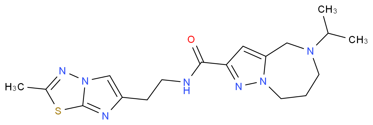 5-isopropyl-N-[2-(2-methylimidazo[2,1-b][1,3,4]thiadiazol-6-yl)ethyl]-5,6,7,8-tetrahydro-4H-pyrazolo[1,5-a][1,4]diazepine-2-carboxamide_Molecular_structure_CAS_)