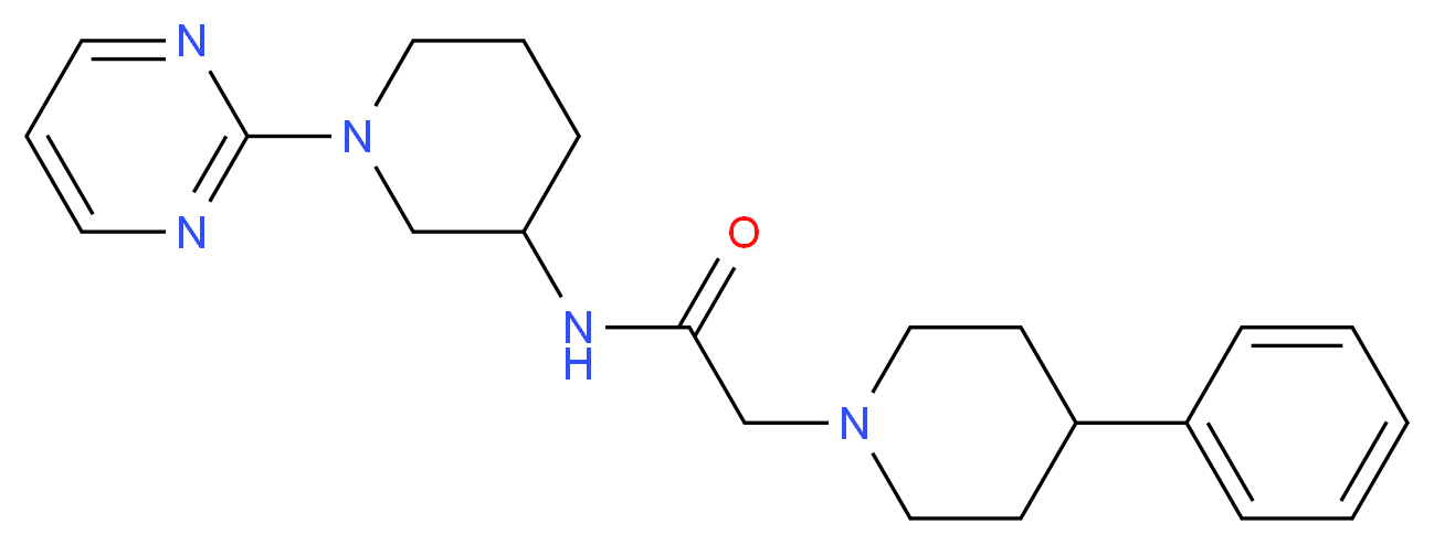 2-(4-phenyl-1-piperidinyl)-N-[1-(2-pyrimidinyl)-3-piperidinyl]acetamide_Molecular_structure_CAS_)