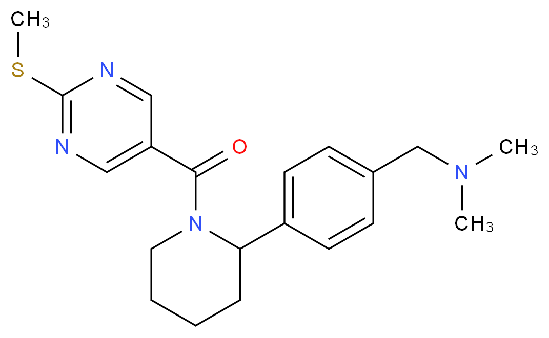 N,N-dimethyl-1-[4-(1-{[2-(methylthio)-5-pyrimidinyl]carbonyl}-2-piperidinyl)phenyl]methanamine_Molecular_structure_CAS_)