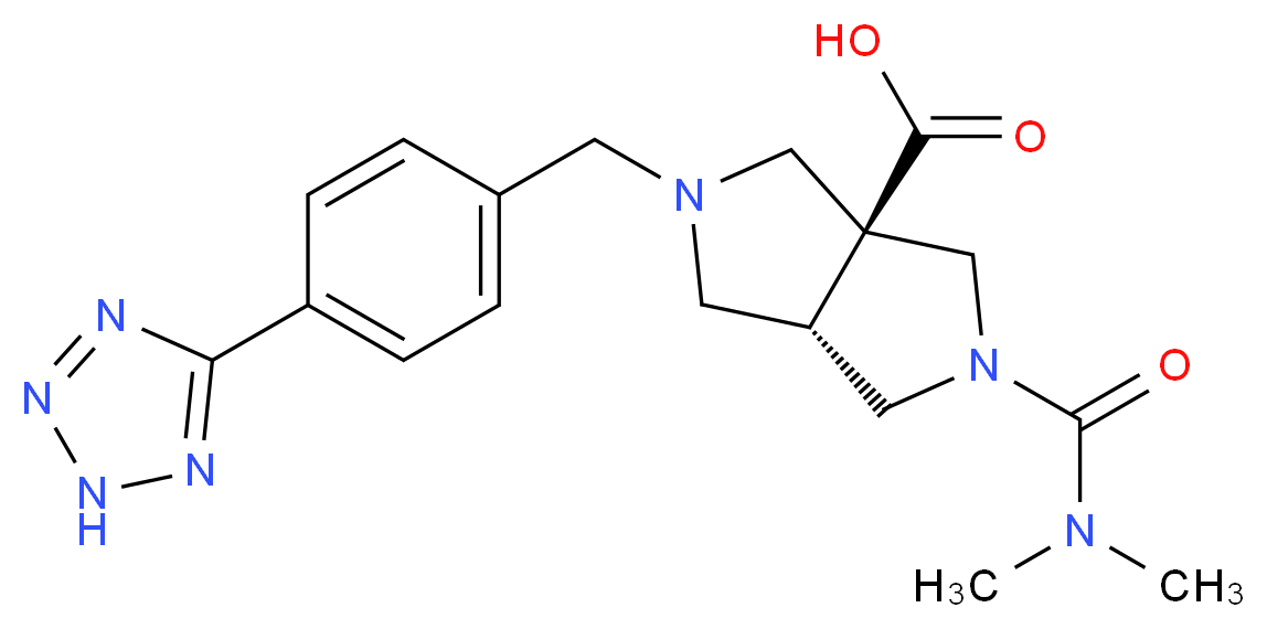 (3aS*,6aS*)-2-[(dimethylamino)carbonyl]-5-[4-(2H-tetrazol-5-yl)benzyl]hexahydropyrrolo[3,4-c]pyrrole-3a(1H)-carboxylic acid_Molecular_structure_CAS_)