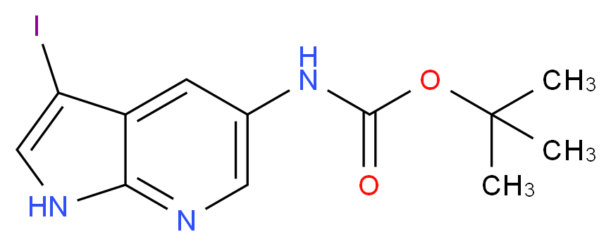 tert-Butyl 3-iodo-1H-pyrrolo[2,3-b]pyridin-5-ylcarbamate_Molecular_structure_CAS_1015609-19-4)