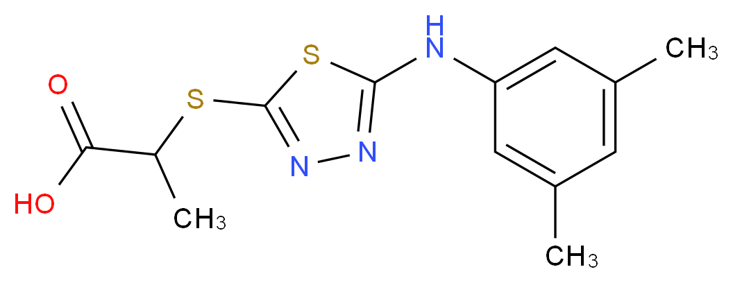 2-({5-[(3,5-dimethylphenyl)amino]-1,3,4-thiadiazol-2-yl}thio)propanoic acid_Molecular_structure_CAS_)