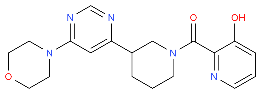 2-({3-[6-(4-morpholinyl)-4-pyrimidinyl]-1-piperidinyl}carbonyl)-3-pyridinol_Molecular_structure_CAS_)