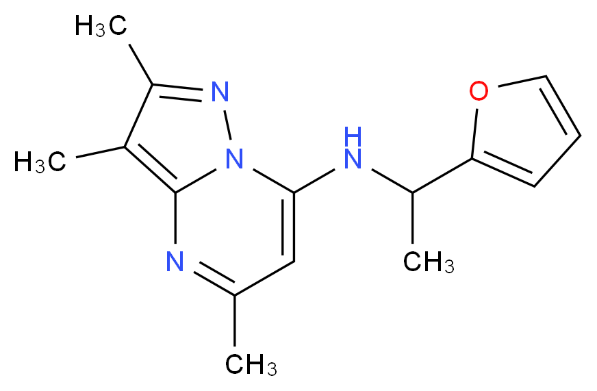 N-[1-(2-furyl)ethyl]-2,3,5-trimethylpyrazolo[1,5-a]pyrimidin-7-amine_Molecular_structure_CAS_)