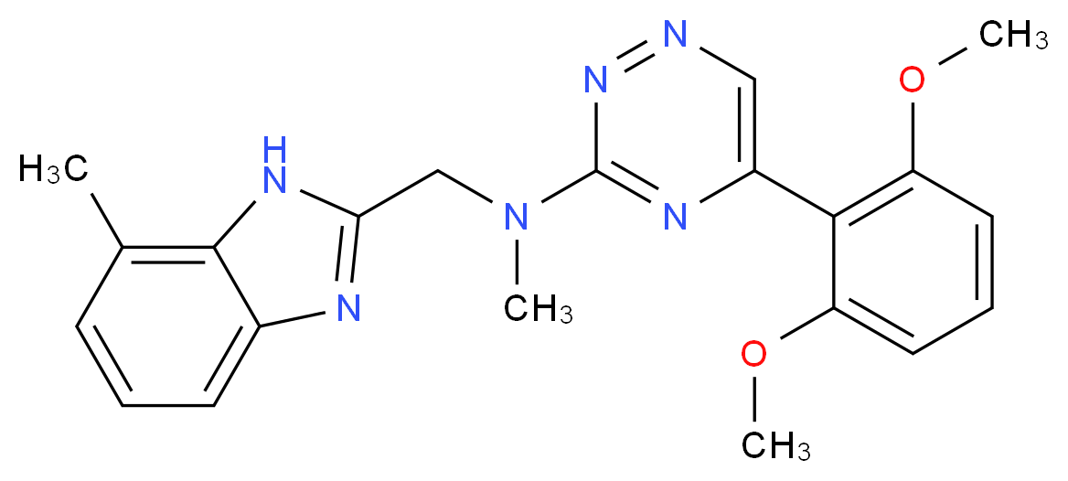 5-(2,6-dimethoxyphenyl)-N-methyl-N-[(7-methyl-1H-benzimidazol-2-yl)methyl]-1,2,4-triazin-3-amine_Molecular_structure_CAS_)