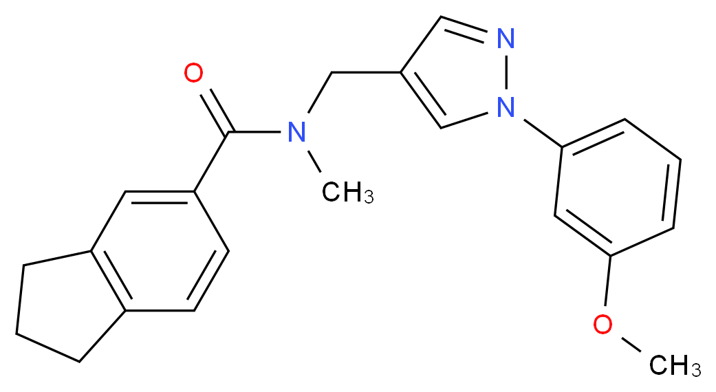 N-{[1-(3-methoxyphenyl)-1H-pyrazol-4-yl]methyl}-N-methyl-5-indanecarboxamide_Molecular_structure_CAS_)