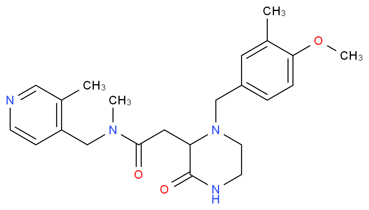 2-[1-(4-methoxy-3-methylbenzyl)-3-oxo-2-piperazinyl]-N-methyl-N-[(3-methyl-4-pyridinyl)methyl]acetamide_Molecular_structure_CAS_)