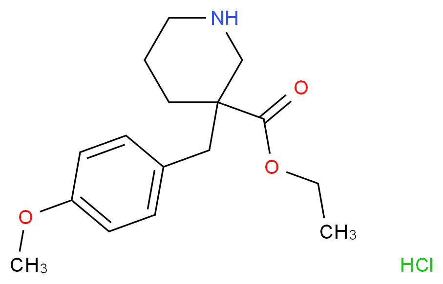 Ethyl 3-(4-methoxybenzyl)piperidine-3-carboxylate hydrochloride_Molecular_structure_CAS_176524-06-4)