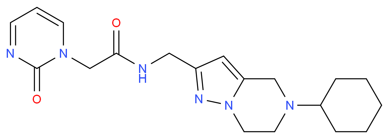 N-[(5-cyclohexyl-4,5,6,7-tetrahydropyrazolo[1,5-a]pyrazin-2-yl)methyl]-2-(2-oxopyrimidin-1(2H)-yl)acetamide_Molecular_structure_CAS_)