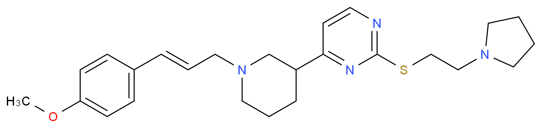 4-{1-[(2E)-3-(4-methoxyphenyl)-2-propen-1-yl]-3-piperidinyl}-2-{[2-(1-pyrrolidinyl)ethyl]thio}pyrimidine_Molecular_structure_CAS_)