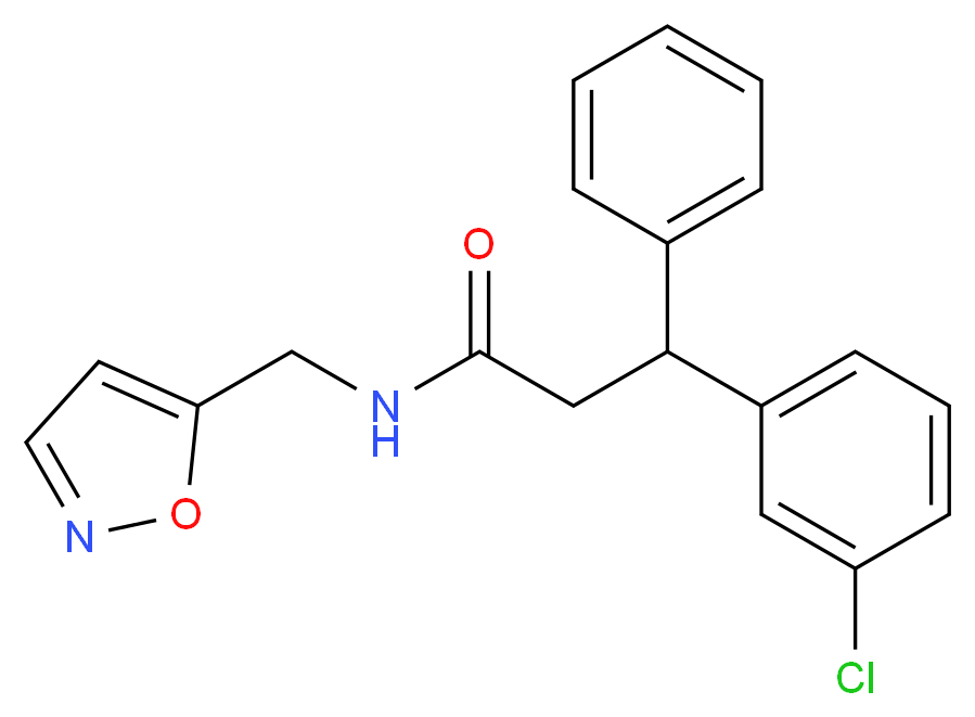 3-(3-chlorophenyl)-N-(isoxazol-5-ylmethyl)-3-phenylpropanamide_Molecular_structure_CAS_)