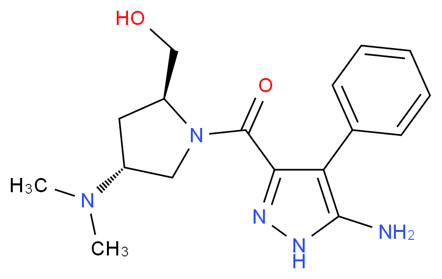 [(2S,4R)-1-[(5-amino-4-phenyl-1H-pyrazol-3-yl)carbonyl]-4-(dimethylamino)pyrrolidin-2-yl]methanol_Molecular_structure_CAS_)