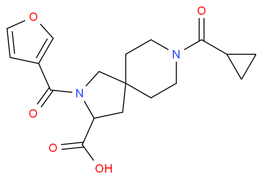 8-(cyclopropylcarbonyl)-2-(3-furoyl)-2,8-diazaspiro[4.5]decane-3-carboxylic acid_Molecular_structure_CAS_)
