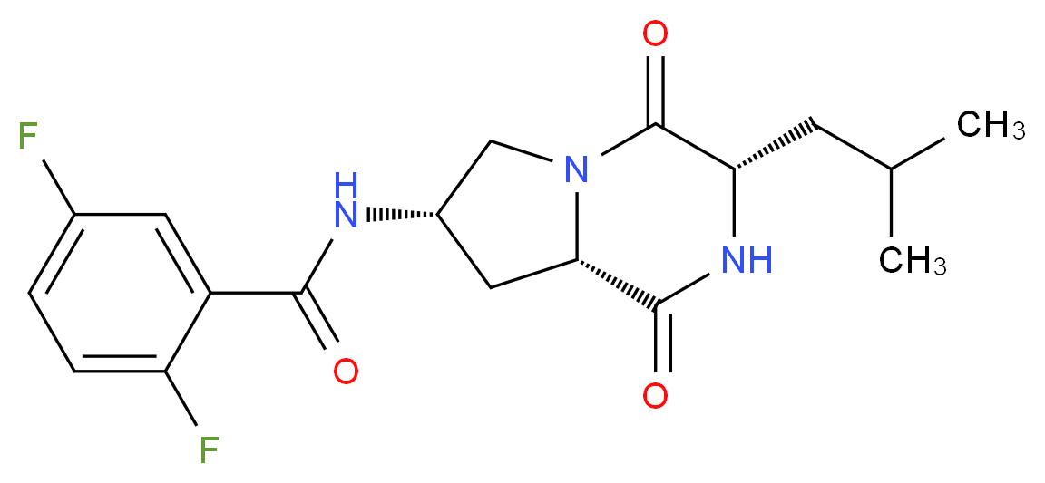 2,5-difluoro-N-[(3S,7S,8aS)-3-isobutyl-1,4-dioxooctahydropyrrolo[1,2-a]pyrazin-7-yl]benzamide_Molecular_structure_CAS_)