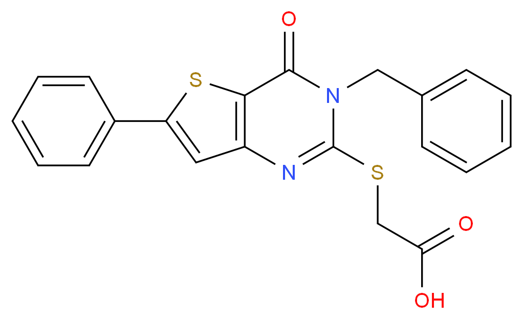 [(3-benzyl-4-oxo-6-phenyl-3,4-dihydrothieno[3,2-d]pyrimidin-2-yl)thio]acetic acid_Molecular_structure_CAS_)