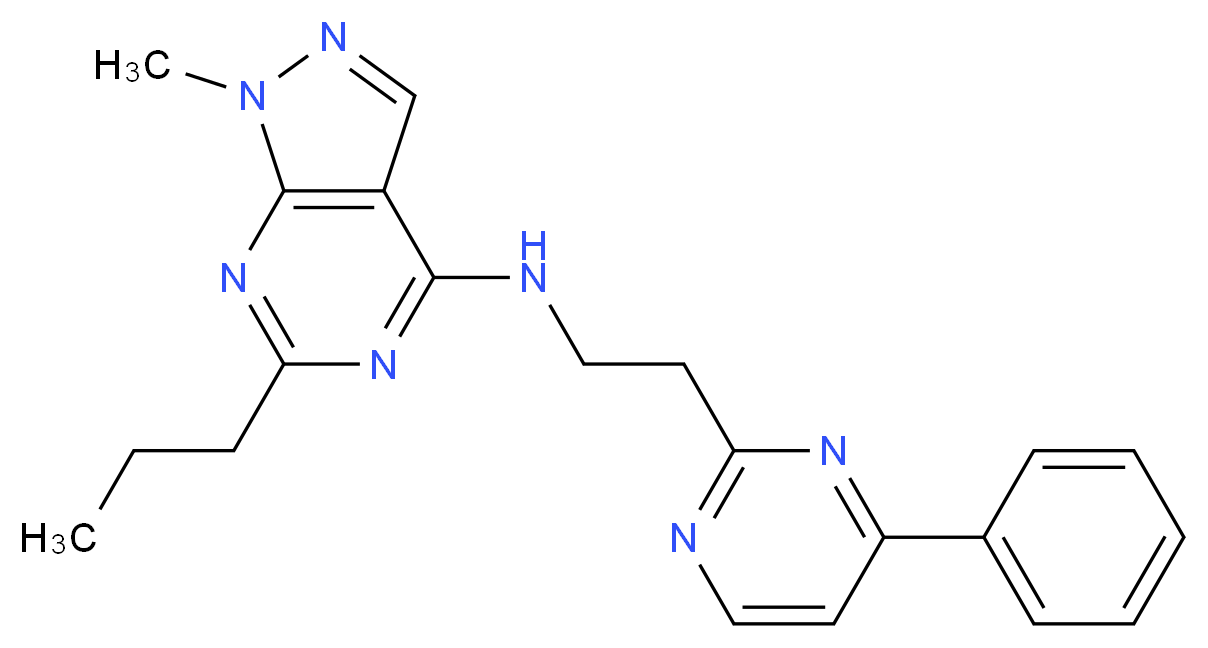 1-methyl-N-[2-(4-phenylpyrimidin-2-yl)ethyl]-6-propyl-1H-pyrazolo[3,4-d]pyrimidin-4-amine_Molecular_structure_CAS_)