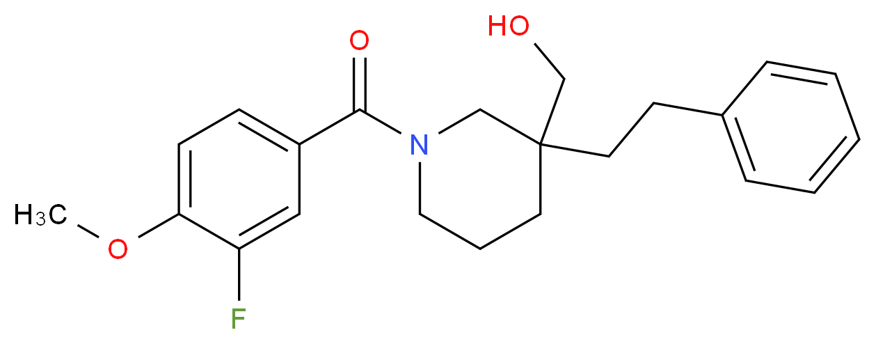 [1-(3-fluoro-4-methoxybenzoyl)-3-(2-phenylethyl)-3-piperidinyl]methanol_Molecular_structure_CAS_)
