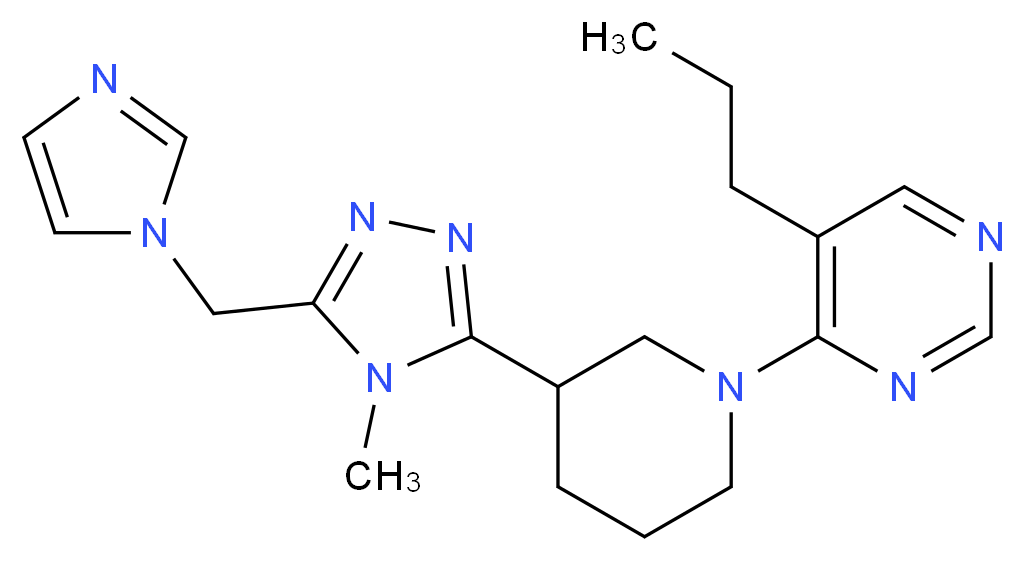 4-{3-[5-(1H-imidazol-1-ylmethyl)-4-methyl-4H-1,2,4-triazol-3-yl]piperidin-1-yl}-5-propylpyrimidine_Molecular_structure_CAS_)