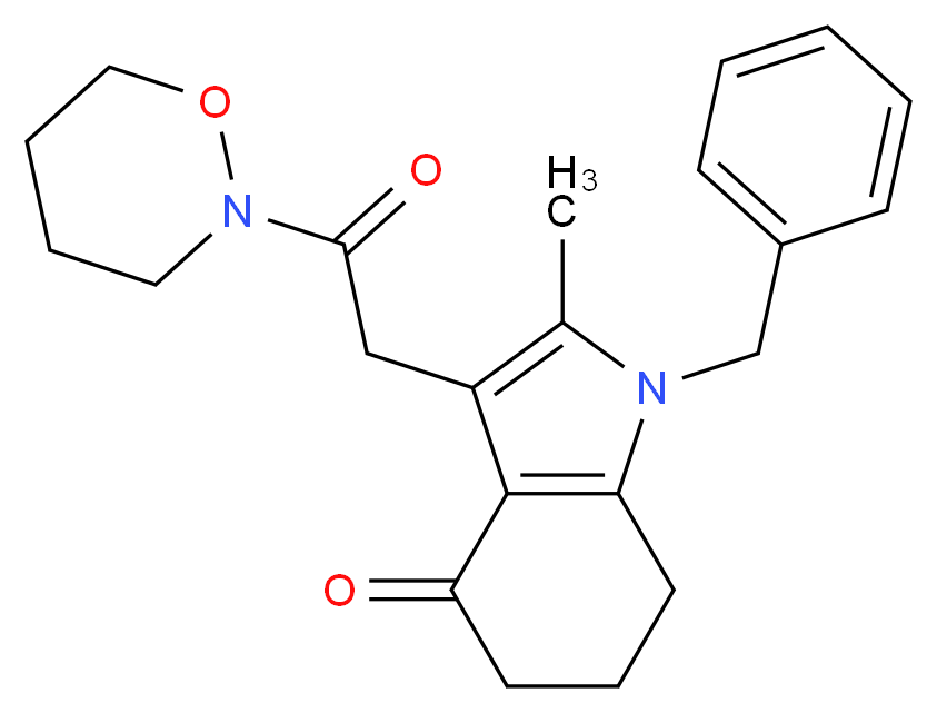 1-benzyl-2-methyl-3-[2-(1,2-oxazinan-2-yl)-2-oxoethyl]-1,5,6,7-tetrahydro-4H-indol-4-one_Molecular_structure_CAS_)