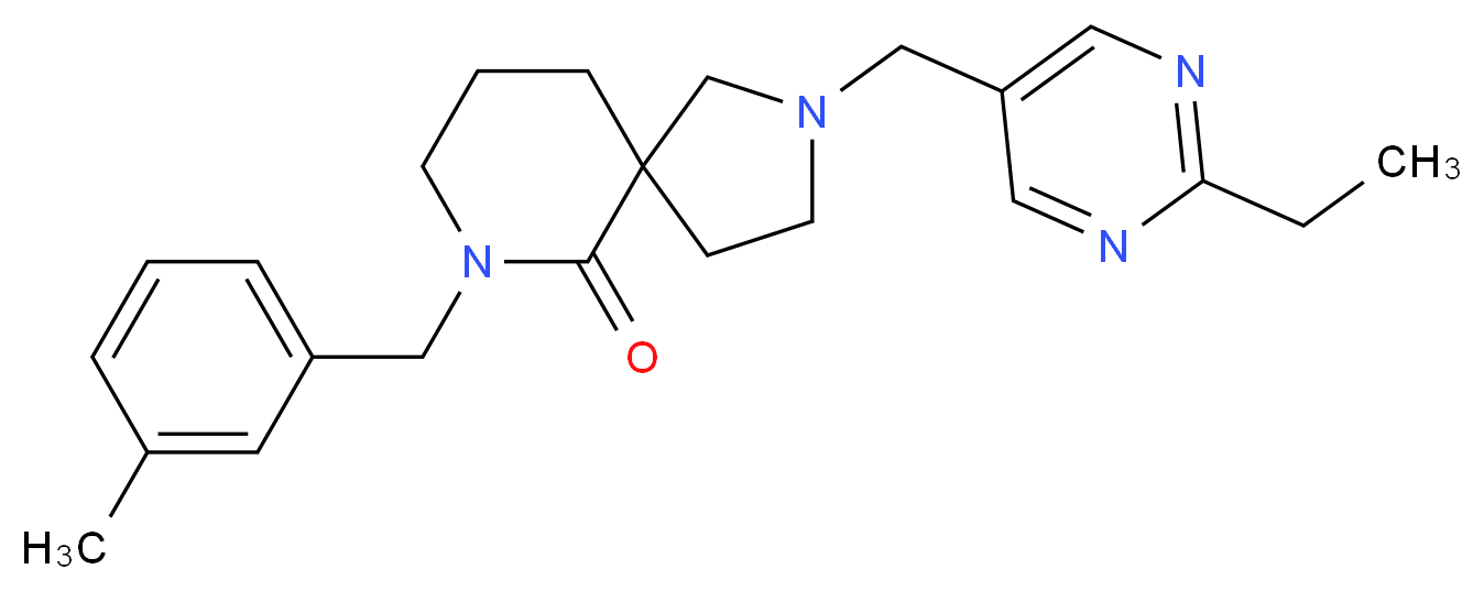 2-[(2-ethyl-5-pyrimidinyl)methyl]-7-(3-methylbenzyl)-2,7-diazaspiro[4.5]decan-6-one_Molecular_structure_CAS_)