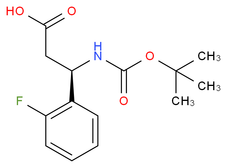 BOC-(R)-3-AMINO-3-(2-FLUORO-PHENYL)-PROPIONIC ACID_Molecular_structure_CAS_500789-03-7)