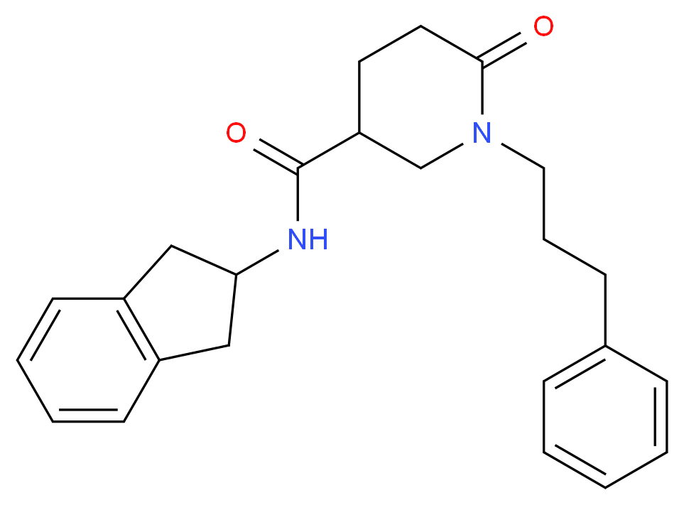 N-(2,3-dihydro-1H-inden-2-yl)-6-oxo-1-(3-phenylpropyl)-3-piperidinecarboxamide_Molecular_structure_CAS_)