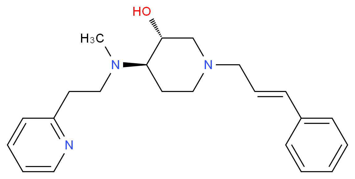 (3R*,4R*)-4-{methyl[2-(2-pyridinyl)ethyl]amino}-1-[(2E)-3-phenyl-2-propen-1-yl]-3-piperidinol_Molecular_structure_CAS_)