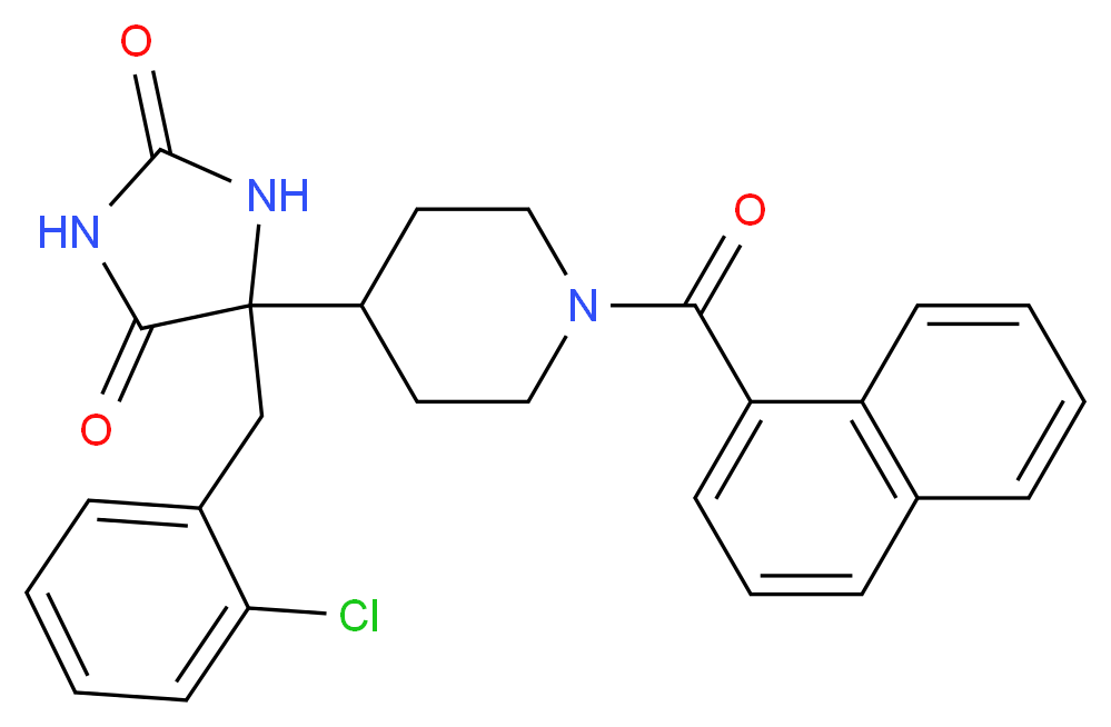 5-(2-chlorobenzyl)-5-[1-(1-naphthoyl)-4-piperidinyl]-2,4-imidazolidinedione_Molecular_structure_CAS_)