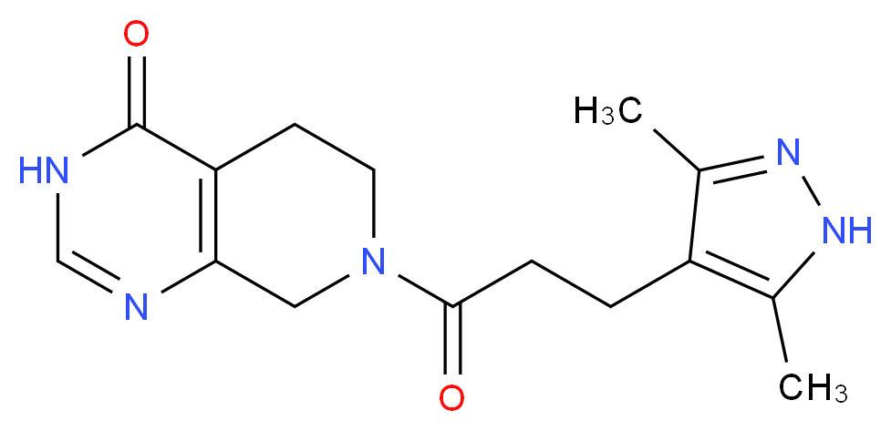 7-[3-(3,5-dimethyl-1H-pyrazol-4-yl)propanoyl]-5,6,7,8-tetrahydropyrido[3,4-d]pyrimidin-4(3H)-one_Molecular_structure_CAS_)