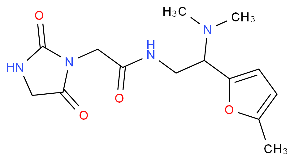 N-[2-(dimethylamino)-2-(5-methyl-2-furyl)ethyl]-2-(2,5-dioxo-1-imidazolidinyl)acetamide_Molecular_structure_CAS_)
