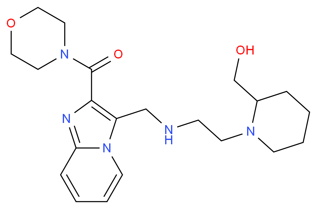 {1-[2-({[2-(4-morpholinylcarbonyl)imidazo[1,2-a]pyridin-3-yl]methyl}amino)ethyl]-2-piperidinyl}methanol_Molecular_structure_CAS_)
