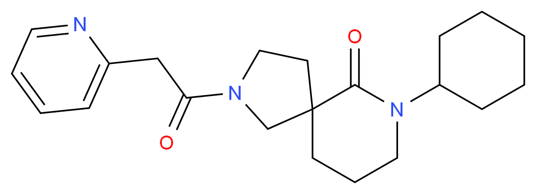 7-cyclohexyl-2-(pyridin-2-ylacetyl)-2,7-diazaspiro[4.5]decan-6-one_Molecular_structure_CAS_)