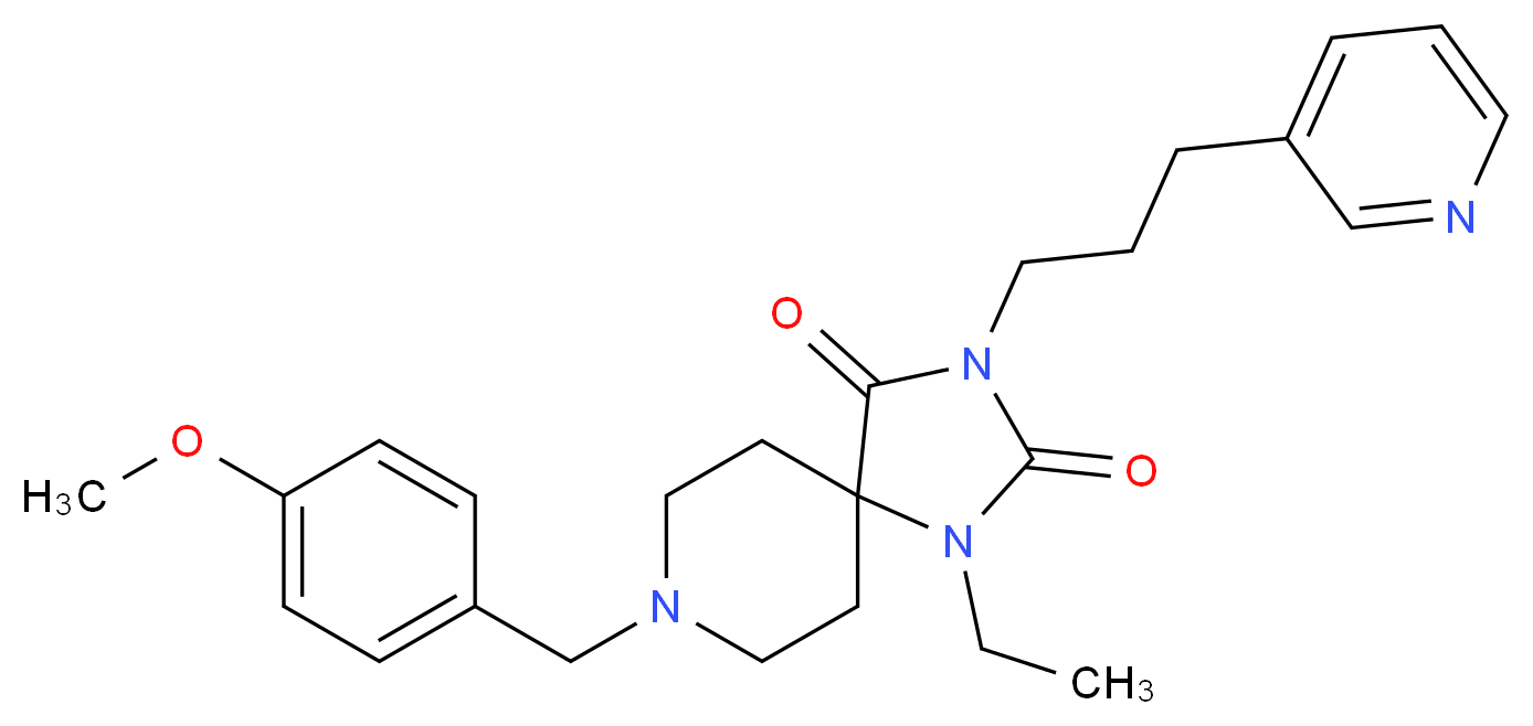 1-ethyl-8-(4-methoxybenzyl)-3-[3-(3-pyridinyl)propyl]-1,3,8-triazaspiro[4.5]decane-2,4-dione_Molecular_structure_CAS_)