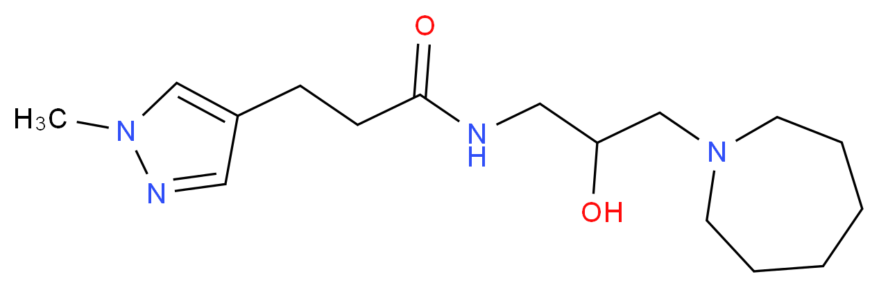 N-(3-azepan-1-yl-2-hydroxypropyl)-3-(1-methyl-1H-pyrazol-4-yl)propanamide_Molecular_structure_CAS_)