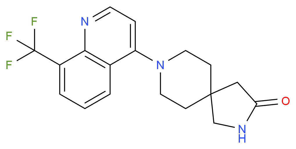 8-[8-(trifluoromethyl)quinolin-4-yl]-2,8-diazaspiro[4.5]decan-3-one_Molecular_structure_CAS_)