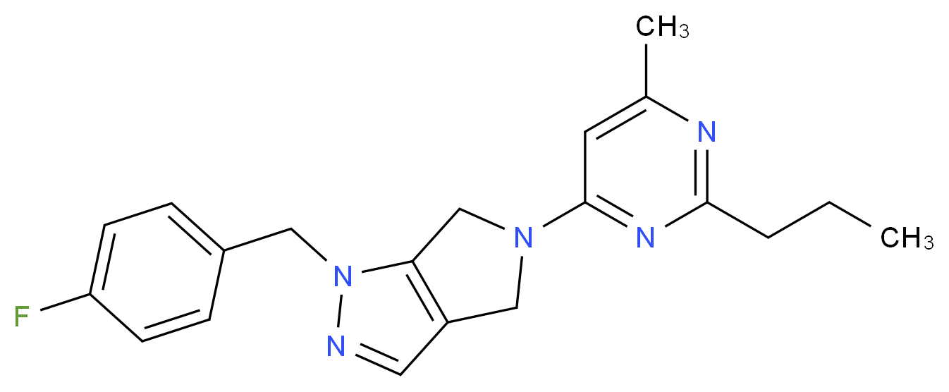1-(4-fluorobenzyl)-5-(6-methyl-2-propylpyrimidin-4-yl)-1,4,5,6-tetrahydropyrrolo[3,4-c]pyrazole_Molecular_structure_CAS_)